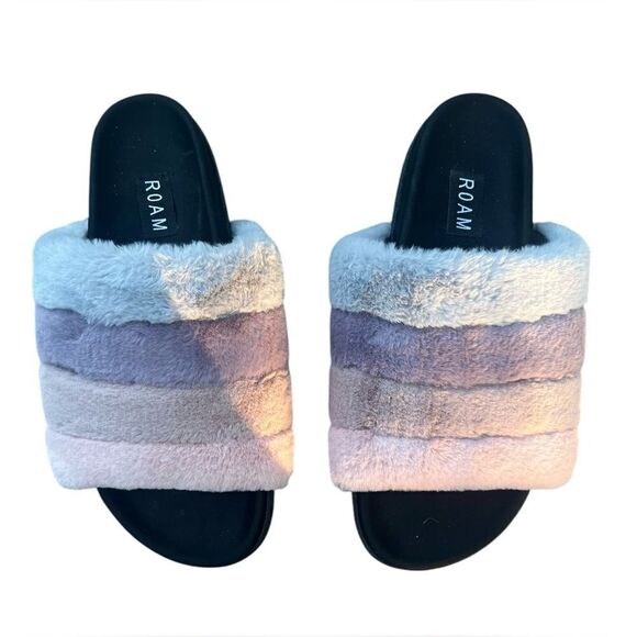 ROAM Fuzzy candy Prism Purple Pink Slides Sandles - Picture 3 of 7